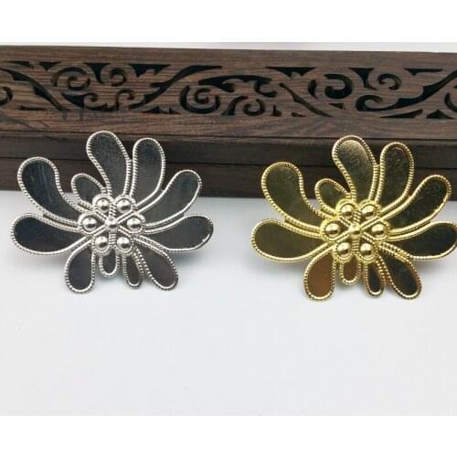 20pcs 45x56mm Filigree peony flower Wraps Metal Charms For Embellishment Scrapbook DIY Jewelry Metal Craft