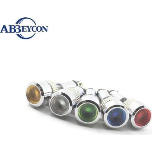 IN06 Red/green/yellow/blue/orange/white/purple/bi-color LED High round head waterproof 8mm LED light indicator 12V