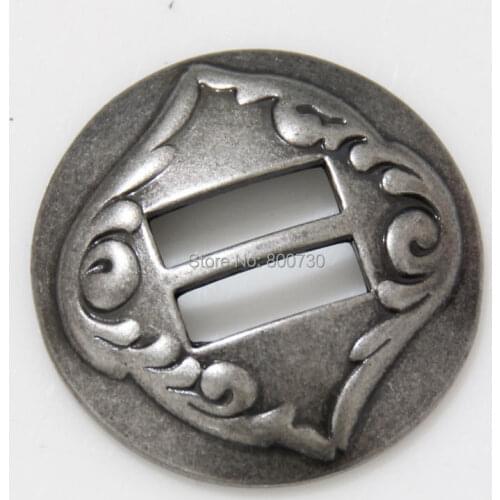 KBS03) Wholesale 50pc 1-1/4'' Western Cowboy Decor Slotted Conchos Saddlery Tack Slot Concho Antique-Silver