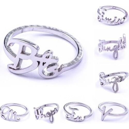 2021 Korea BTS-009 Bangtan-boys Suga Letter Ring Men Women Fashion Hip Hop Accessories Banquet Jewelry Holiday Gifts Daily Wear
