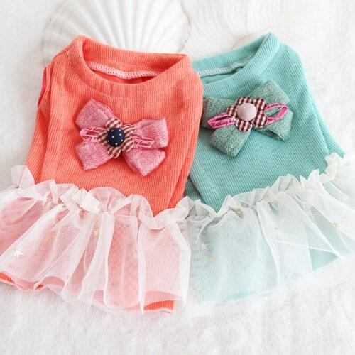 Summer Pet Clothes Dot Dog Dress For Dogs Skirt Summer Princess Dog Wedding Dresses York Clothes For Dogs Skirts Pet Cat Dress