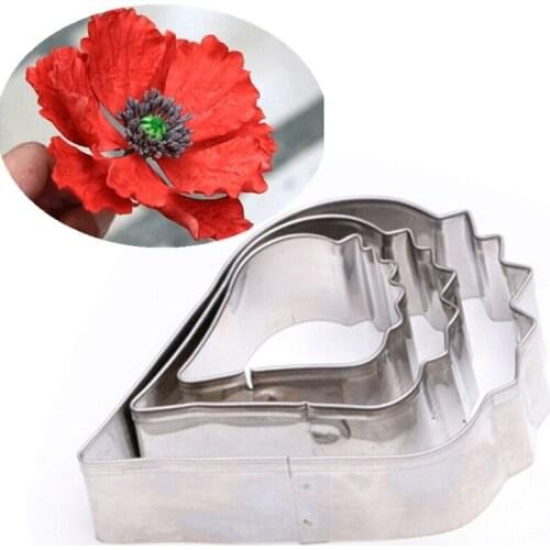 Hot 3PCS/Lot Stainless Steel Peony Cookie Flower Moulds DIY Baking Method Small Size Flower Floral Peonyy Cookie Biscuit Cutter