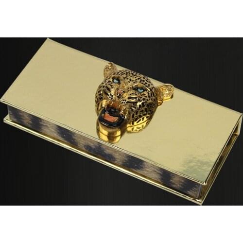Custom Logo Magnet Close Cosmetics Gold Card Paper Leopard Print Book Type High-grade Eyelash Box Mink False Eyelash Eyelash Box