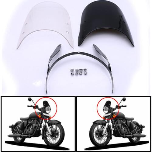 Nuoxintr Motorcycle Windshield Spoiler Airflow Wind Deflector Extension Spoiler Windscreen For Royal Enfield Classic 500CC