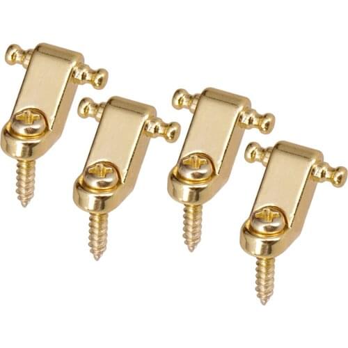 Set of 4 Durable Roller String Tree Guides Retainer Kit for ST Electric Guitar, Golden, 0.39 x 0.11inch