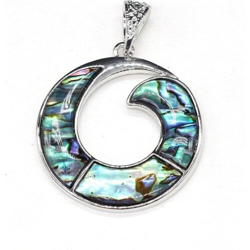 Natural Abalone Mother of Pearl Shell Pendant Creative Tail-shape Handmade Crafts DIY Necklace Sweater Chain Jewelry Accessories
