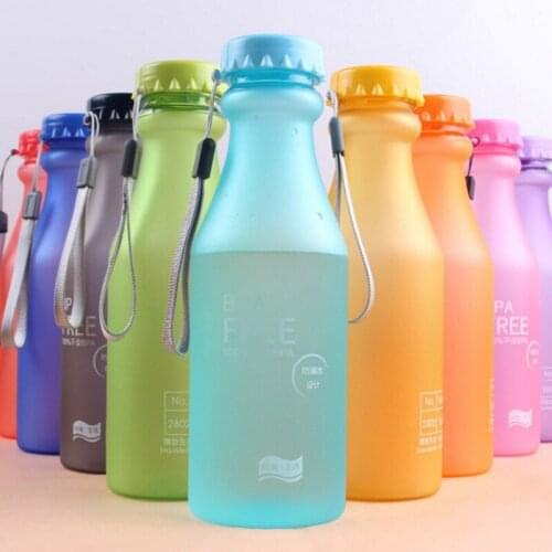 Unbreakable Frosted Leak-proof Plastic kettle 550mL BPA Free Portable Water Bottle for Travel Cycling Running Camping x