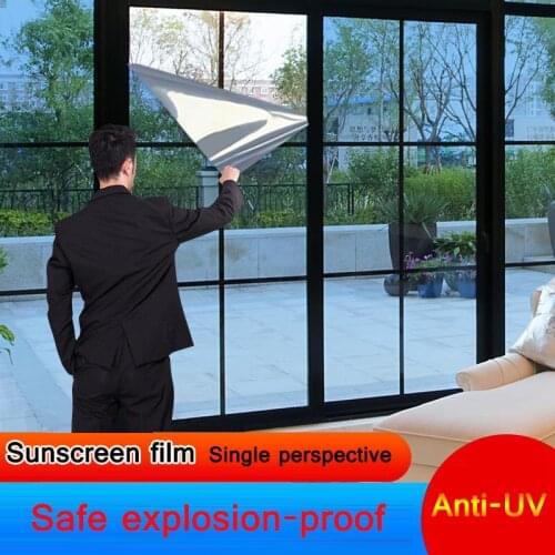 Single transparent window paper anti-privacy self-adhesive heat-proof single-sided perspective balcony sliding door film
