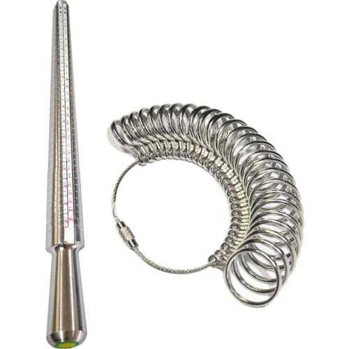 Professional UK Ring Sizer Mandrel Stick Finger Sizing A-Z Measuring Stick Metal Ring Mandrel Finger Gauge Jewelry Tools A40