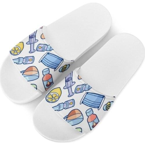 Cute Women Slippers Summer Slides Custom Lovely nurse Custom pattern Home Slippers Thick Soled Sandals Women Shoes Flip Flops