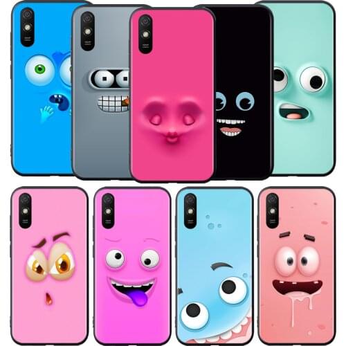 3D Funny Face Silicone Cover For Xiaomi Redmi 9 9T 9C 8 7 6 Pro 9AT 9A 8A 7A 6A S2 5 5A 4X Plus Phone Case