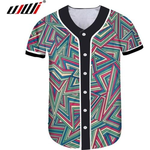 UJWI Personality Best Selling Geometric Baseball Shirt 3D Mens T-Shirt Printed Pentagram Man Tshirt Free Shipping