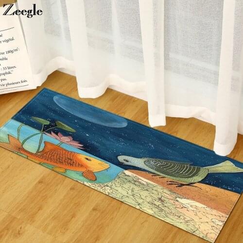 Zeegle Kitchen Carpet Anti-Slip Rugs and Carpets for Home Living Room Hallway Floor Rug Soft Bedside Carpet Mat Sofa Yoga Rug