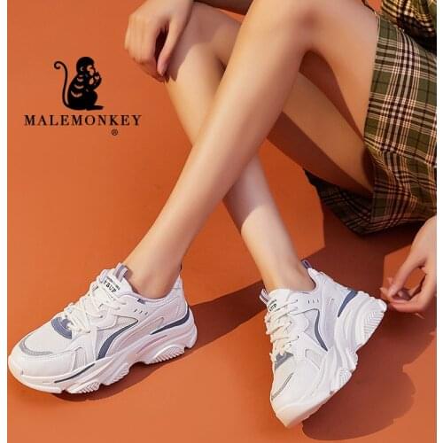 Platform Shoes Women Sneakers White Running Shoes 2021 Spring Summer Outdoor Lace Up Comfortable Casual Female Shoes Fashion