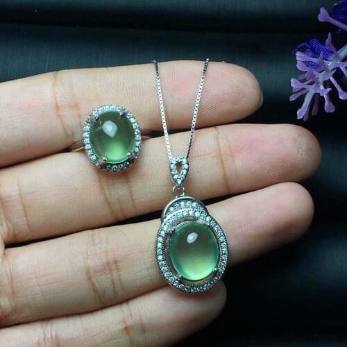 925 sterling silver inlaid with natural stonework set ring necklace exquisite jewelry