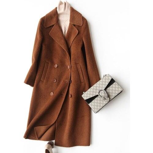 Coat Wool Women 2020 Spring Casual Womens Cashmere Coats Alpaca Wool Female Jacket manteau femme hiver 37030 WYQ1200 's s