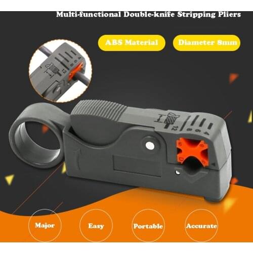 1Pc Coaxial Household Multi Tool Cable Stripper/Cutter Tool Rotary Coax Stripper for RG59/6 Metal Network Tool Wire Stripper