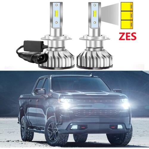 2Pc Super Bright ZES Chips Car Led Headlight For Chevrolet Silverado 2500 3500 2020 2021 High Low Beam Car LED Headlamp