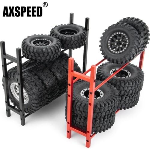 AXSPEED Metal Tires Rack Storage Shelf for Traxxas TRX-4 Axial SCX10 Wraith D90 1/10 RC Crawler Car 1.9/2.2'' Wheel Rims Tires