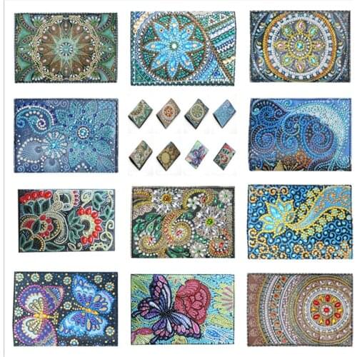 Free Shipping 5D DIY Diamond Painting Notepad Cover Passport Protective Covers PU Leather Special-Shaped Acrylic Partial Roll-Up