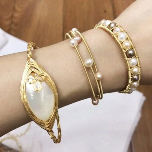 Natural Freshwater Pearl Bracelet Bohemian Baroque Womens bangle accessories 2020 New Charm Boutique Jewelry best gift for girl