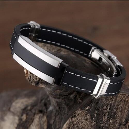 Retro New Style Butterfly Clasp Bracelet Stainless Steel Black Bracelet Mens and Womens Fashion Hip Hop Party Jewelry