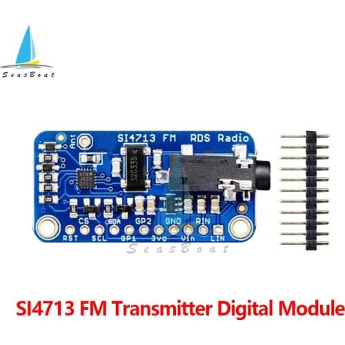 DC 3-5V SI4713 FM Transmitter Digital Module Stereo Frequency Modulation Left and Right Channel Input With Regulator Interface