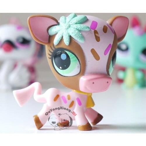 CW035 Pet Shop Animal Gold powder petal Cattle doll action Figure