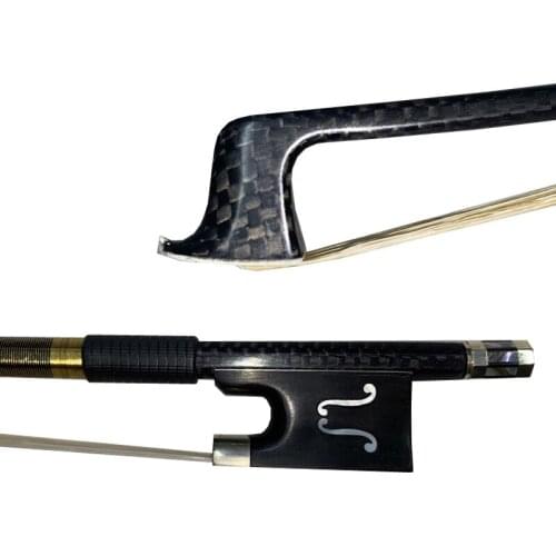 F symbol Free shipping 5pcs of 4/4 Weave carbon fiber Violin Bow Braid Carbon Fiber Violin Bow Ebony nicker sivler ebony