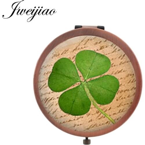 JWEIJIAO Lucky Clover Tools Accessories makeup mirrors 2019 best plant gift small mirrors for girls KC227