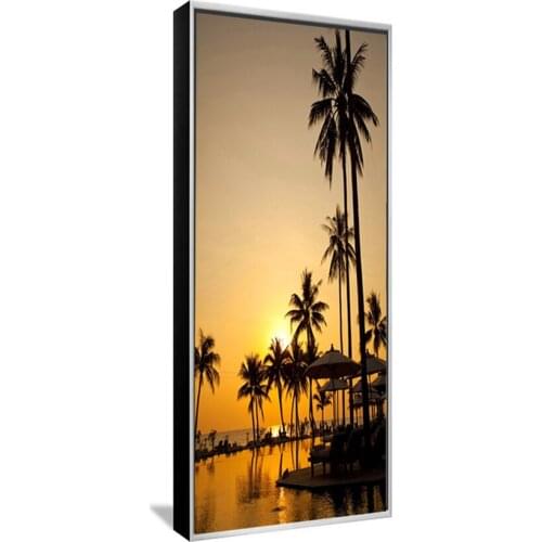 Canvas Painting Vintage Wall Art Frame Printed Pictures 1 Panel Poster Sunrise Tree Landscape Photo For Living Room Decor FA346