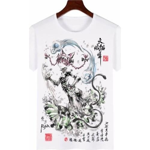 Anime Touhou Project Series Classic T Shirt Men women Anime Ink painting short-sleeved T-shirt