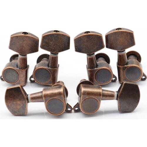 1set Guitar Tuners Guitar Tuning Pegs Tuners Machine Head Generous handle Guitar Head Button For Electric guitar Red copper