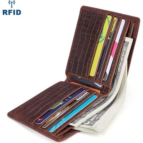 Genuine Leather Wallets for Men Slim Short Vintage Retro Wallet Money Bags Multi-card Business Fashion Short Clutch