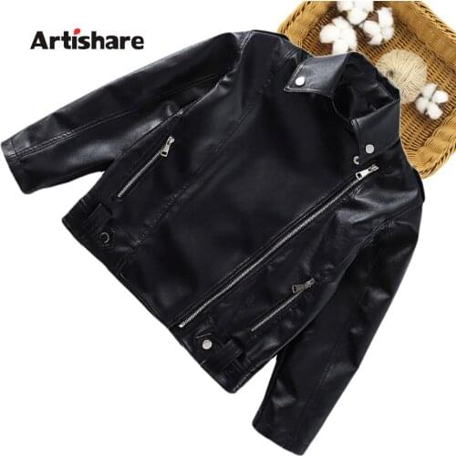 Girls Leather Coat Solid Color Coat For Girls 2021 New Kids Coat Spring Autumn Kids Clothes 6 8 10 12 14
