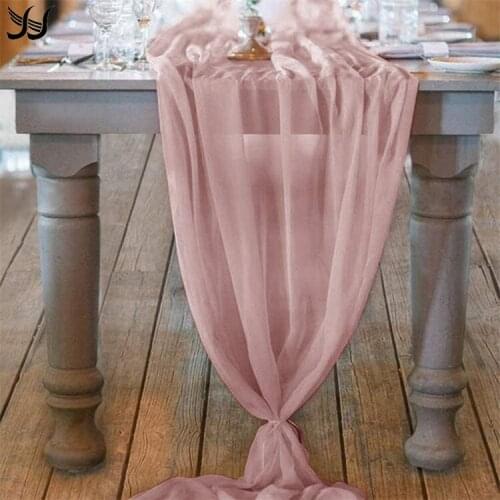 27x120 inch Beautiful Soft Chiffon Fabric Table Runner Wedding Runner Party Bridal Banquet Decorations Chiffon Table Runner