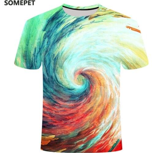 Colorful Vertigo Hypnotic Printing T shirt Unisxe Funny Short Sleeve Tees Men/Women Harajuku Tops Psychedelic Paisley 3D T shirt