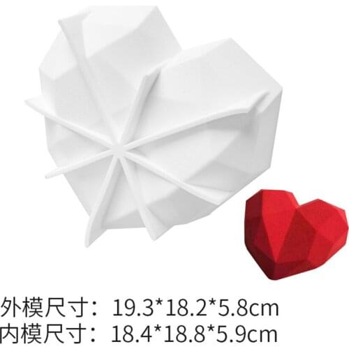 Creative Large Diamonds Heart Shaped DIY Baking Tools Silicone Resin Cake Mold Mousse Molds Chocolate Mould Kitchen Accessories