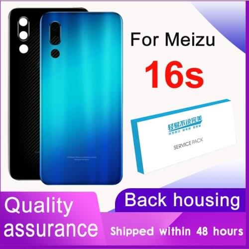 For Meizu 16S Battery Cover Huosing Rear Door Housing Case For Meizu 16 S 16S Back Cover Replacement + Frame Lens