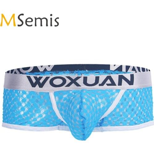 Swimwear Mens Letter Print Grid See-through Briefs Panties Transparent Underwear Elastic Waistband Style Breathable Boxer Briefs