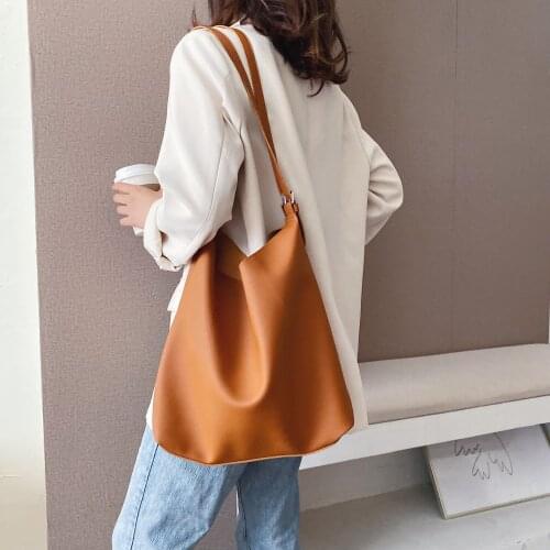 Fashion Simple Solid Soft Leather Shoulder Bags for Women 2020 Designer Purse Handbag Office Lady Crossbody Tote Bag Clutch BB87