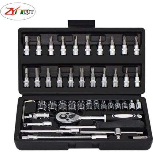 37 43 46 53pcs/set High quality Automobile repair toolbox set,curved handle ratchet wrench socket set,Vehicle maintenance tool
