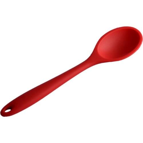2021 New Red Silicone Spoon Heat Resistant Non-stick Rice Spoons Kitchenware Tableware Learning Spoon Cooking Kitchen Tool