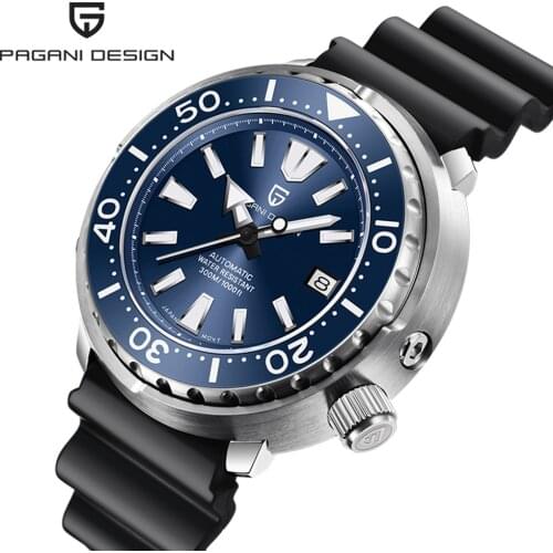 PAGANI DESIGN Mens Automatic Mechanical Watch Ceramic Bezel 300M Waterproof NH35A Movement Sapphire Glass Men Mekaniska Klockor