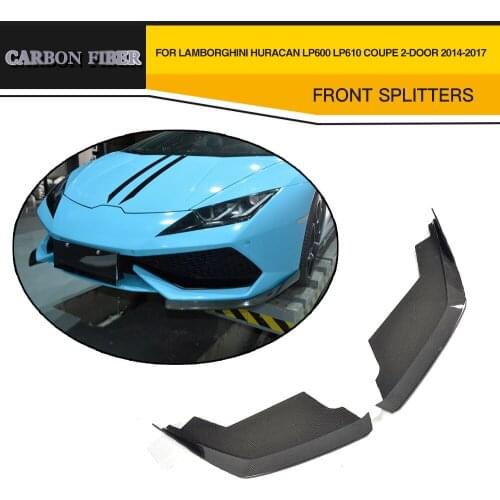 Carbon Fiber Car Front Splitters Lip Apron Case For Lamborghini Huracan LP600 LP610 Coupe 2 Door 2014-2017
