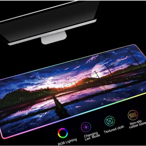 Landscape XXL Mouse Pad PC Rgb Anime Rug Setup Gamer Accessories Gaming Mats with Backlight Mat Mousepad Speed Led Keyboard Mat