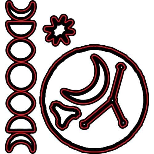 Planet Moon Stamps And Dies Metal Cutting Dies and Stamps DIY Scrapbooking Card Stencil Paper Cards Handmade Album Stamp Die