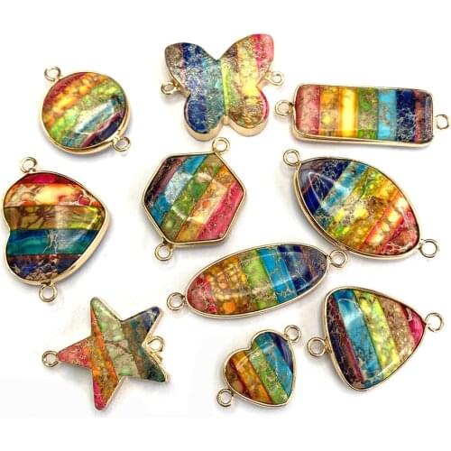 Charm Natural Emperor Stone Butterfly Color Fashion Pendant 26x30mm Classic Design DIY Bracelet Necklace Earrings Accessories