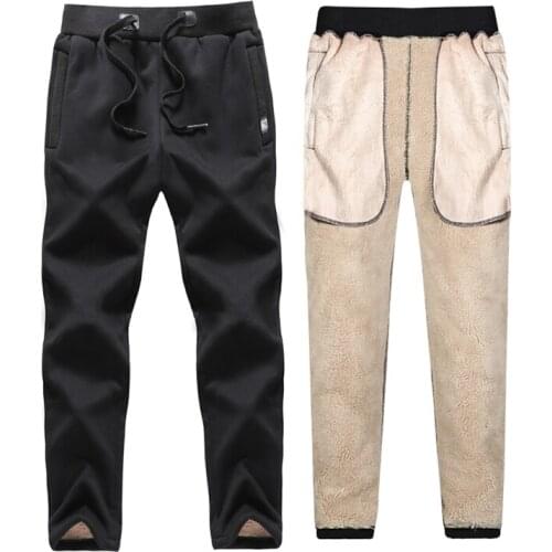 Winter Warm Pants Men Straight Fleece Joggers Thick Lamb Velvet Sweatpants Heavyweight Casual Trousers Streetwear Plus Size 8XL