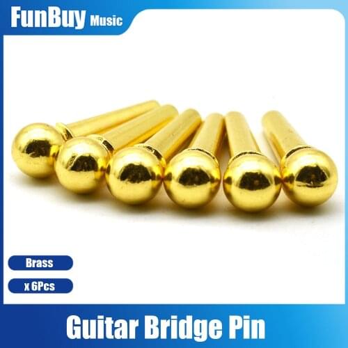 6pcs Brass Tailpiece Endpin Guitar Bridge Pin for Acoustic Guitar String Pin Peg Nail Bridge Pin High Quality